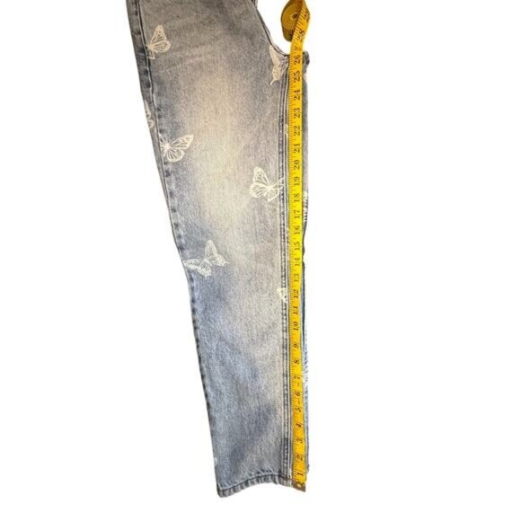 Pacsun Womens High-Rise Straight Leg Jeans Size 25 Butterfly Print Whimsigoth - Picture 9 of 13